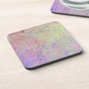 Pop von Pastel Colorful Alkohol Tinte Abstrakt Getränkeuntersetzer