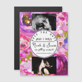 Pop von rosa und Lila lebendiges Blumengestein Sav Magnetkarte