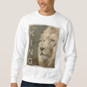Pop-Vorderseite - Art-Lion Kopf King Modern Mens Sweatshirt