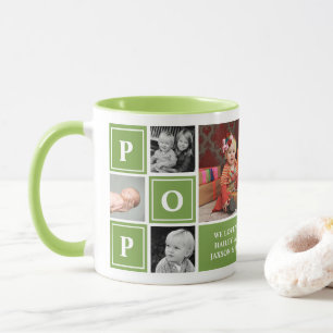 Pop We Love You Grüne individuelle Fotocollage Tasse