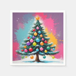 Pop Weihnachten mit Farbschatten Serviette