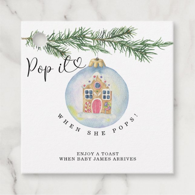 Pop, wenn sie Pop - Winterzweig - Geschenkanhänger (Vorderseite)