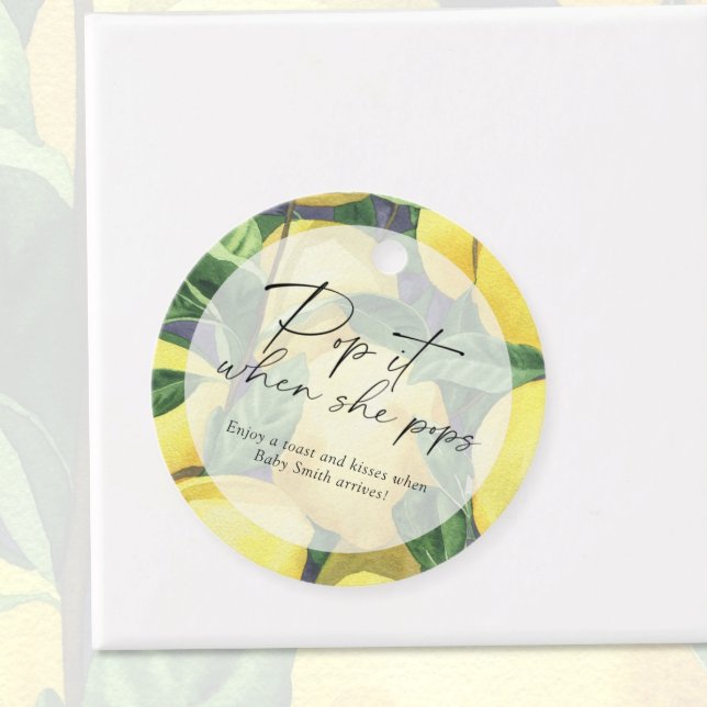 Pop, wenn sie Pop - Zitronen - Geschenkanhänger (Von Creator hochgeladen)