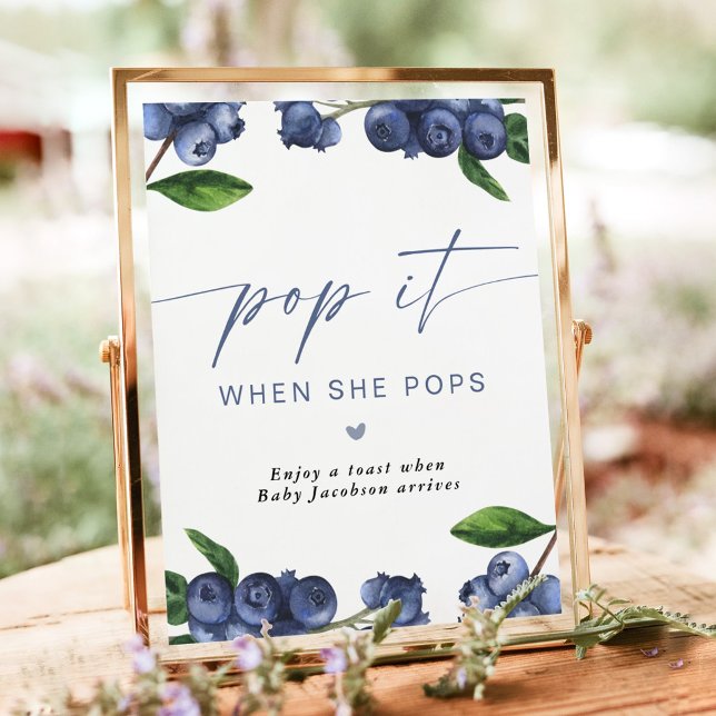 Pop When She Pops Baby Shower Champagner Geschenk  Poster (Von Creator hochgeladen)