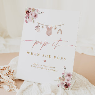 Pop When She Pops Baby Shower Geschenk-Podiumsschi Sockelschild
