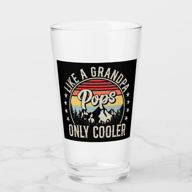Pop wie ein Opa nur Cooler Retro trinken Glas (Vorderseite)