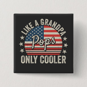 Pop wie Opa Nur Cooler USA Flag Square Button