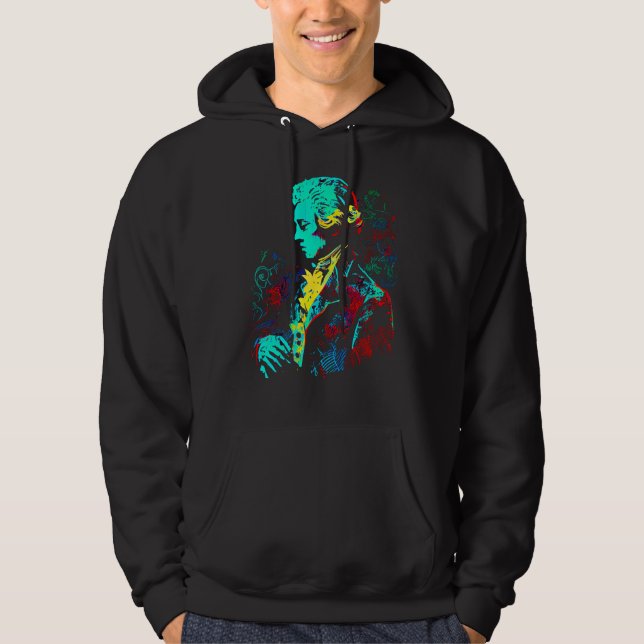 Pop Wolfgang Amadeus Mozart Music Composer Piano Hoodie (Vorderseite)