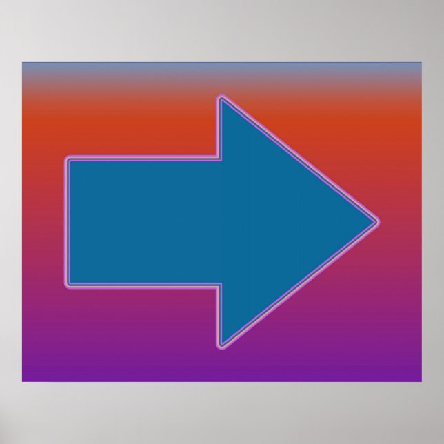 Pop zeigt einen Pfeil nach rechts blau über rot Poster (Vorne)