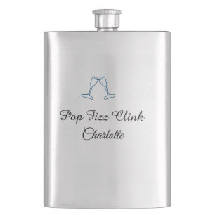Pop zischen klirren blaue Champagnerflasche neues  Flachmann