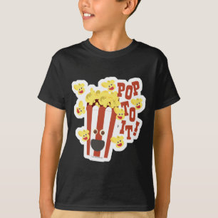 Pop zu It Popcorn Cartoon Frische Illustrierte Slo T-Shirt