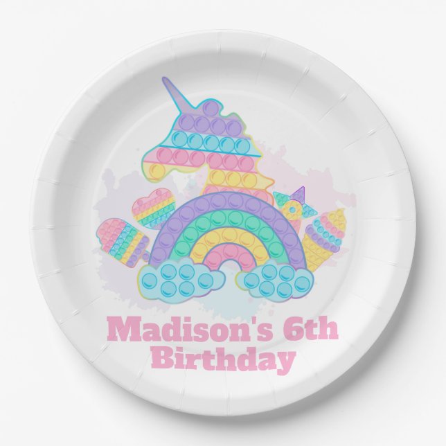 Pop zum Geburtstag  Pappteller (Vorderseite)