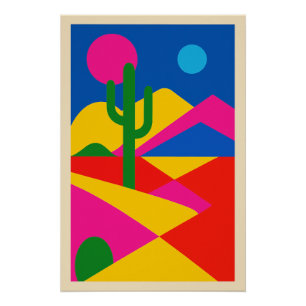 Popart-Geometrische Wüste Poster