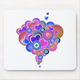 PopArt Lila Hearts Mousepad