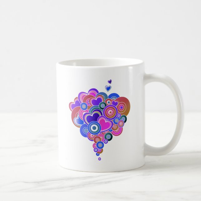 PopArt Lila Hearts Tasse (Rechts)