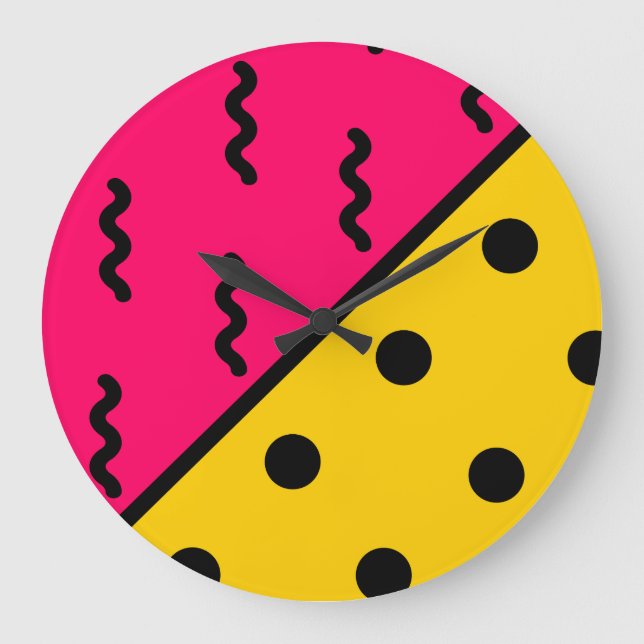 PopArt Muster Große Wanduhr (Vorderseite)