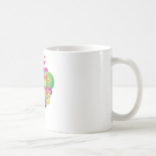PopArt rosa und grüne Herzen Tasse
