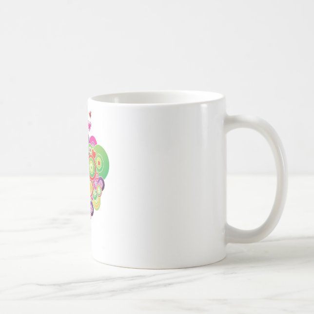 PopArt rosa und grüne Herzen Tasse (Rechts)