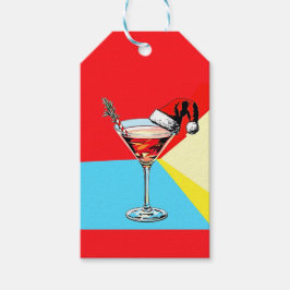 PopArt Santa Martini Geschenkanhänger