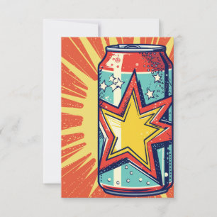 Popart-Style-Dose Limonade, kohlensäurehaltiges Ge Dankeskarte