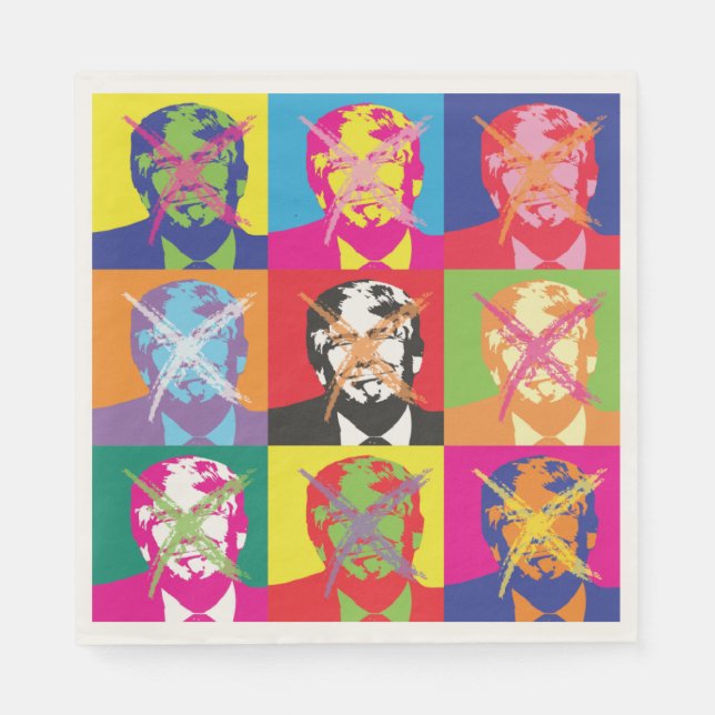 Popart Trump Impeachment Party Serviette (Vorderseite)