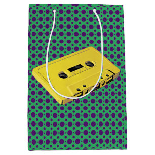 PopArt Yellow Cassette Medium Geschenktasche Mittlere Geschenktüte