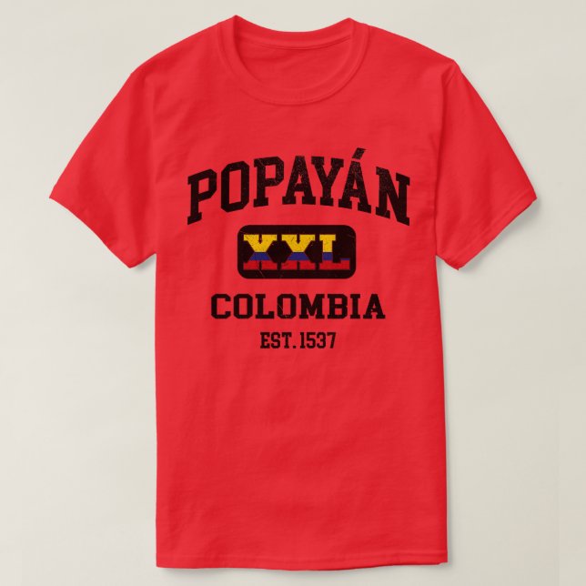 Popayan Colombia XXL Athletic Design T-Shirt (Design vorne)