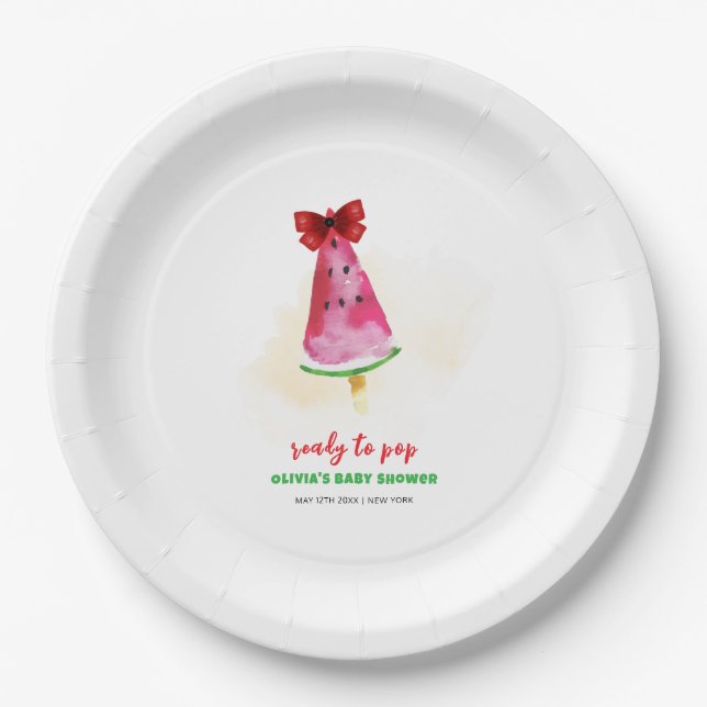 Popcicis ready to Pop Ice Cream Baby Shower Pappteller (Vorderseite)