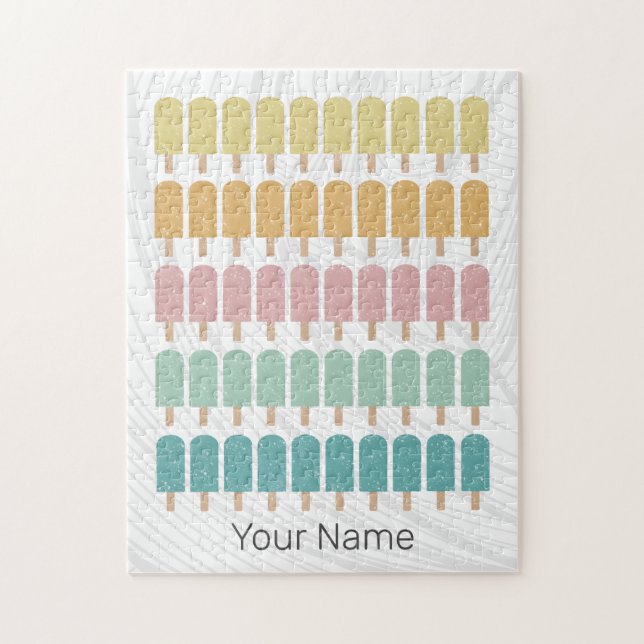 Popcles Vintag Ice Cream Retro Summer Design Puzzle (Vertikal)
