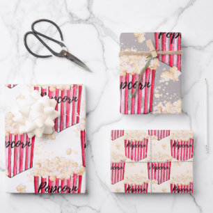 Popcorn 3 pack Geschenkwrap Geschenkpapier Set