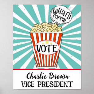 Popcorn-Abstimmung" Fun School Election Poster
