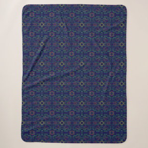 Popcorn Anime Blau Geometrisch Sherpadecke