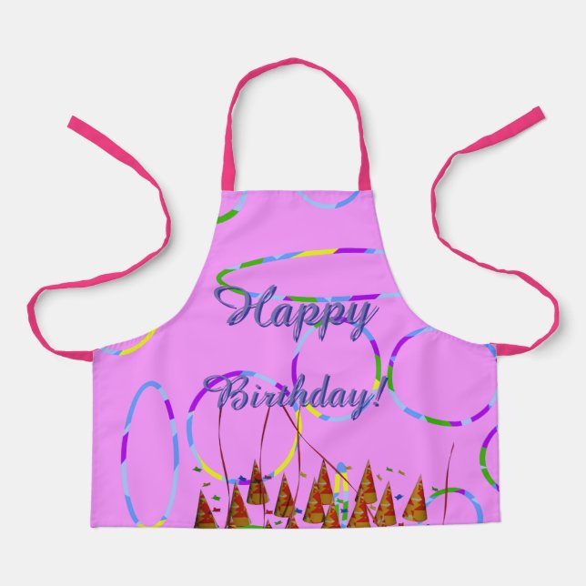 Popcorn Anime Festive Happy Birthday Schürze (Vorderseite)