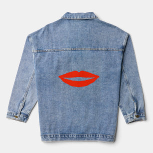 Popcorn Anime Funny Red Lips Jeansjacke