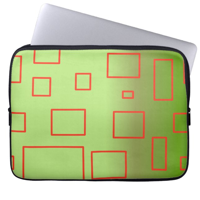 Popcorn Anime Green Red Rectangle Laptopschutzhülle (Vorderseite)