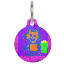 Popcorn Anime My Pet mag Popcorn Round Pet Tag