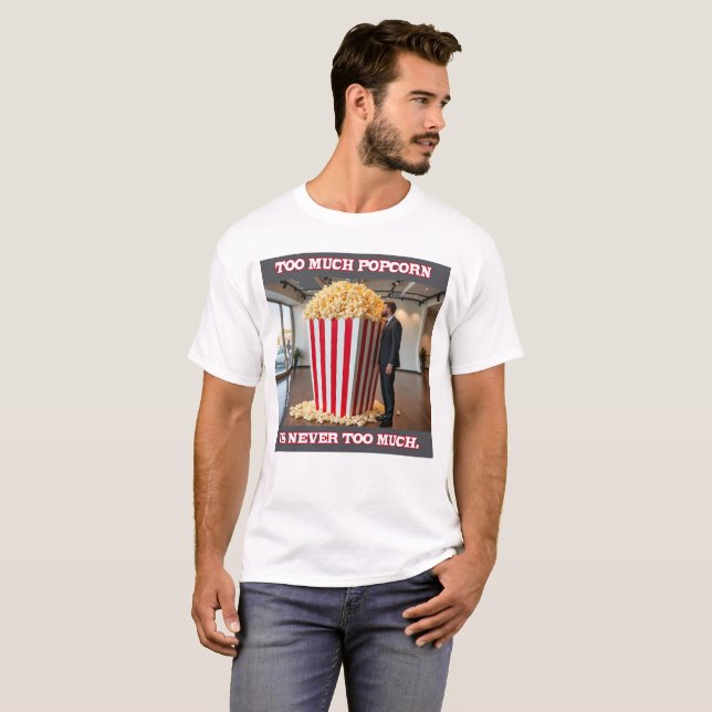 Popcorn Anyone Männer weißer T - Shirt (Vorne ganz)