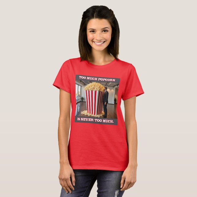 Popcorn Anyone Women Deep Red T - Shirt (Vorne ganz)