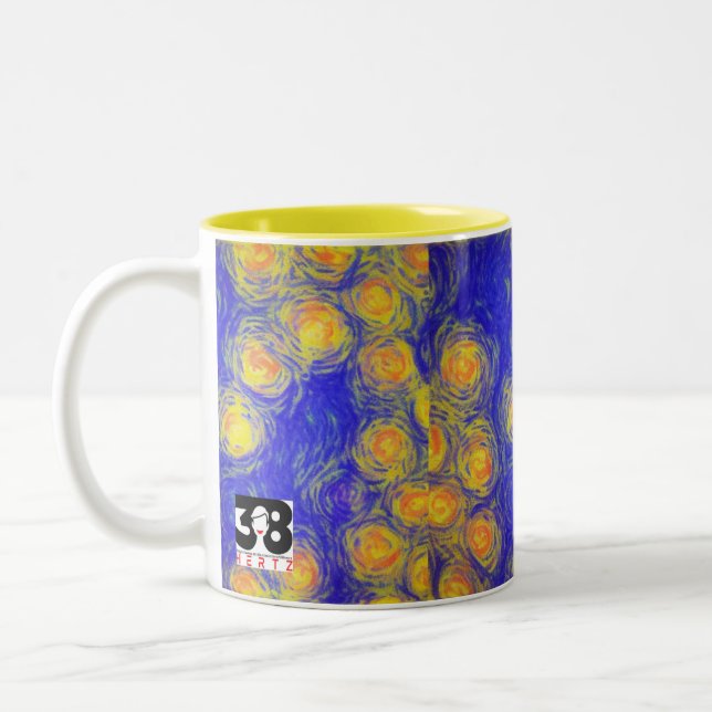 Popcorn Art Zweifarbige Tasse (Links)