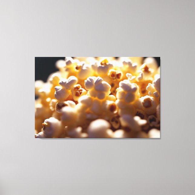 Popcorn auf Nah Leinwanddruck (Vorderseite)