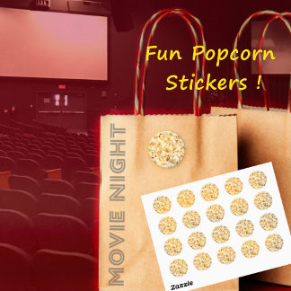 Popcorn-Aufkleber, Blatt Runder Aufkleber