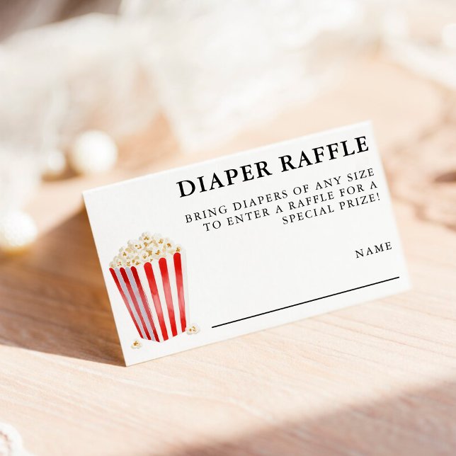 Popcorn Baby Shower Diaper Raffle Begleitkarte (Popcorn Baby Shower Diaper Raffle Enclosure Card
)