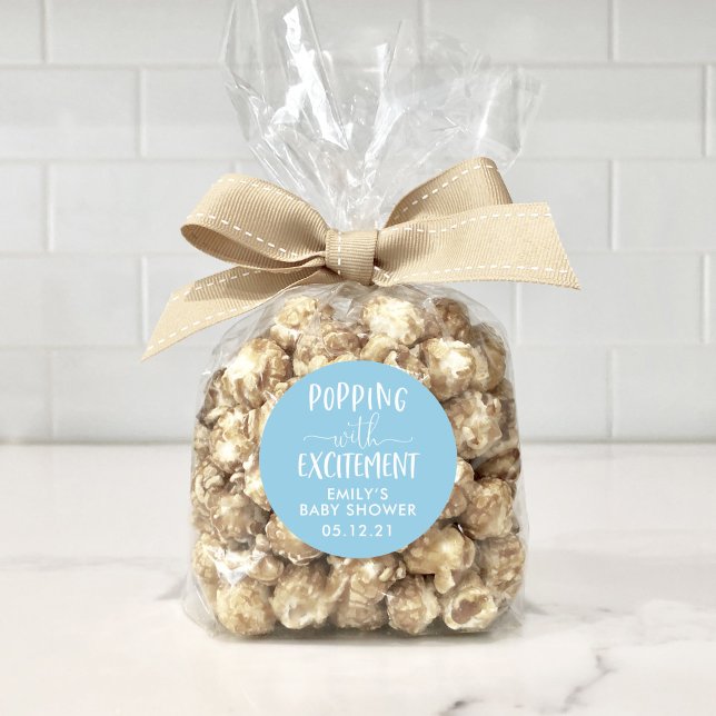 Popcorn Baby Shower Popping mit Aufregung Gefallen Runder Aufkleber (Von Creator hochgeladen)