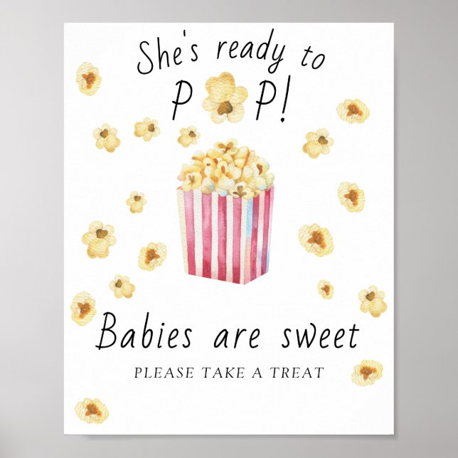 Popcorn Babydusche - Babys sind süß Poster (Vorne)