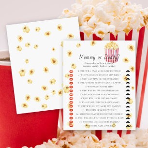 Popcorn-Babydusche Mommy oder Daddy-Spiel