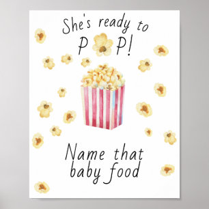 Popcorn Babydusche - Name dieses Babynahrung Poster