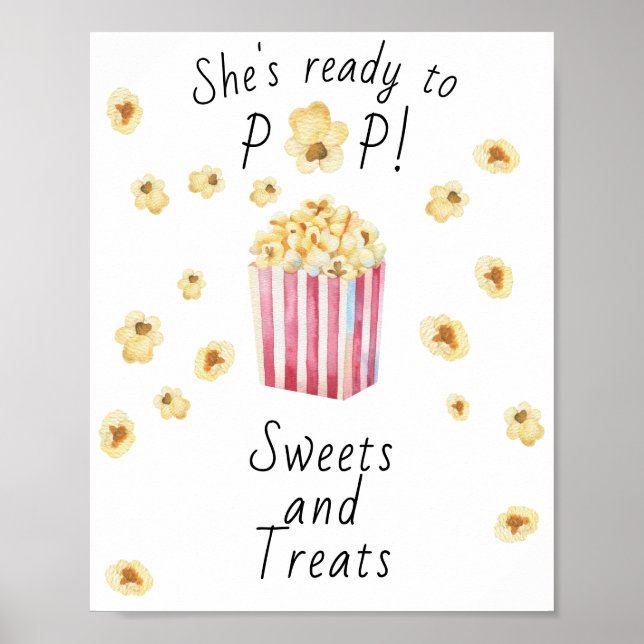 Popcorn Babydusche - Süßigkeiten und Leckereien Poster (Vorne)