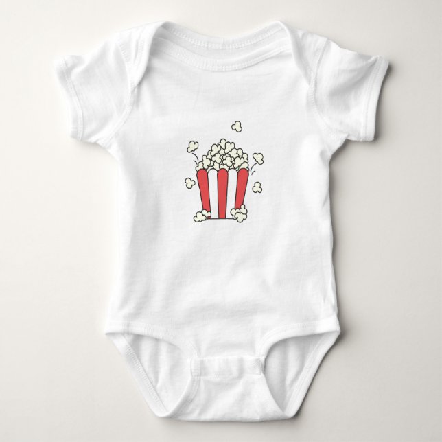 Popcorn Bag aus Popcorn Cinema Fast Food Leckeres  Baby Strampler (Vorderseite)