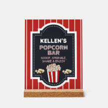 Popcorn-Bar - Acryltabellenzeichen für Party