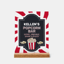 Popcorn-Bar - Acryltabellenzeichen für Party